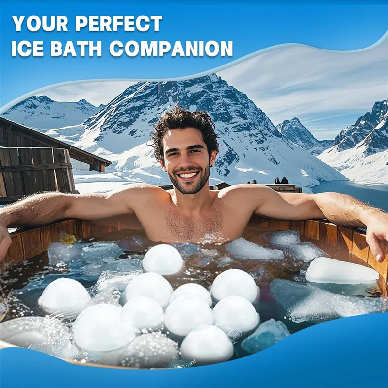 ABBO-Extra Large Sphere Ice Molds For Ice Baths, Icecube Molds For Cold Plunge, Ice Block Mold Reusable Ice Ball Maker