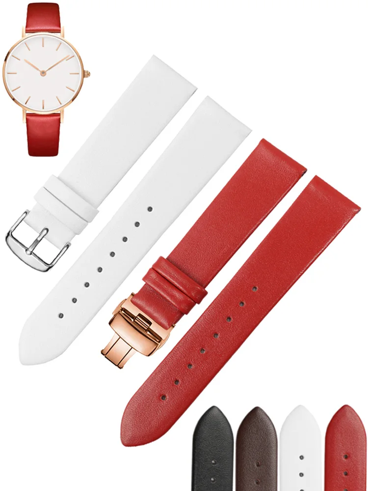 The Watch Strap for Women Is Fitted with An A-r-m-a-n-i F-i-y-ta D-W L-o-n-g-ines T-i-s-o-r-o-s-ini Ultra-thin Red Leather Strap