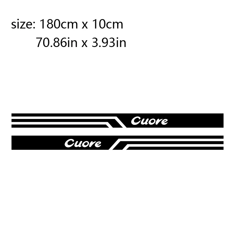 Side Skirt Sticker Racing Sport Decals Stripe Wraps Body Stickers For Daihatsu Copen Cuore Max