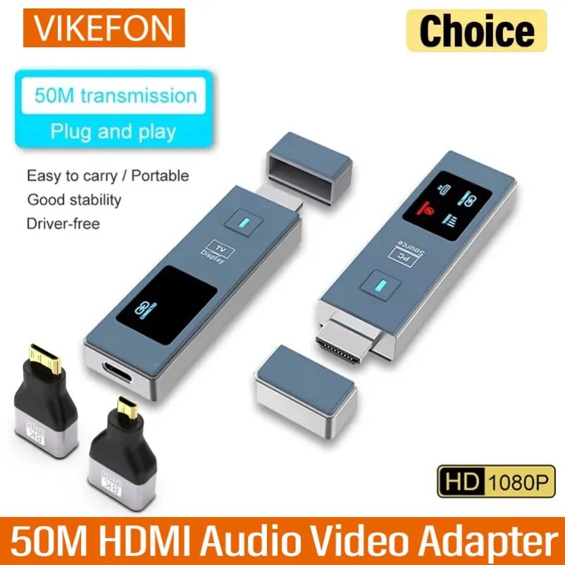 50M HDMI Wireless Transmission Audio Video Transmitter and Receiver HDMI Extender Display Adapter Cable Screen Mirror for Camera