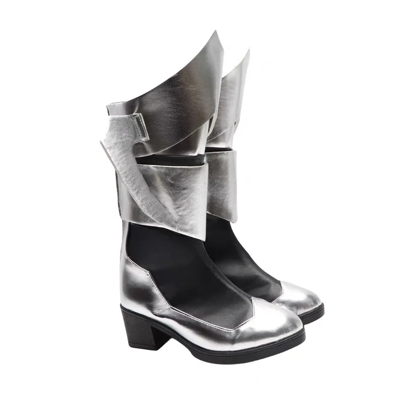 รองเท้าคอสเพลย์คิงดอมฮาร์ตส์ บิร์ธ บาย สลีป อากัว สีเงิน ขนาดสั่งทำพิเศษ