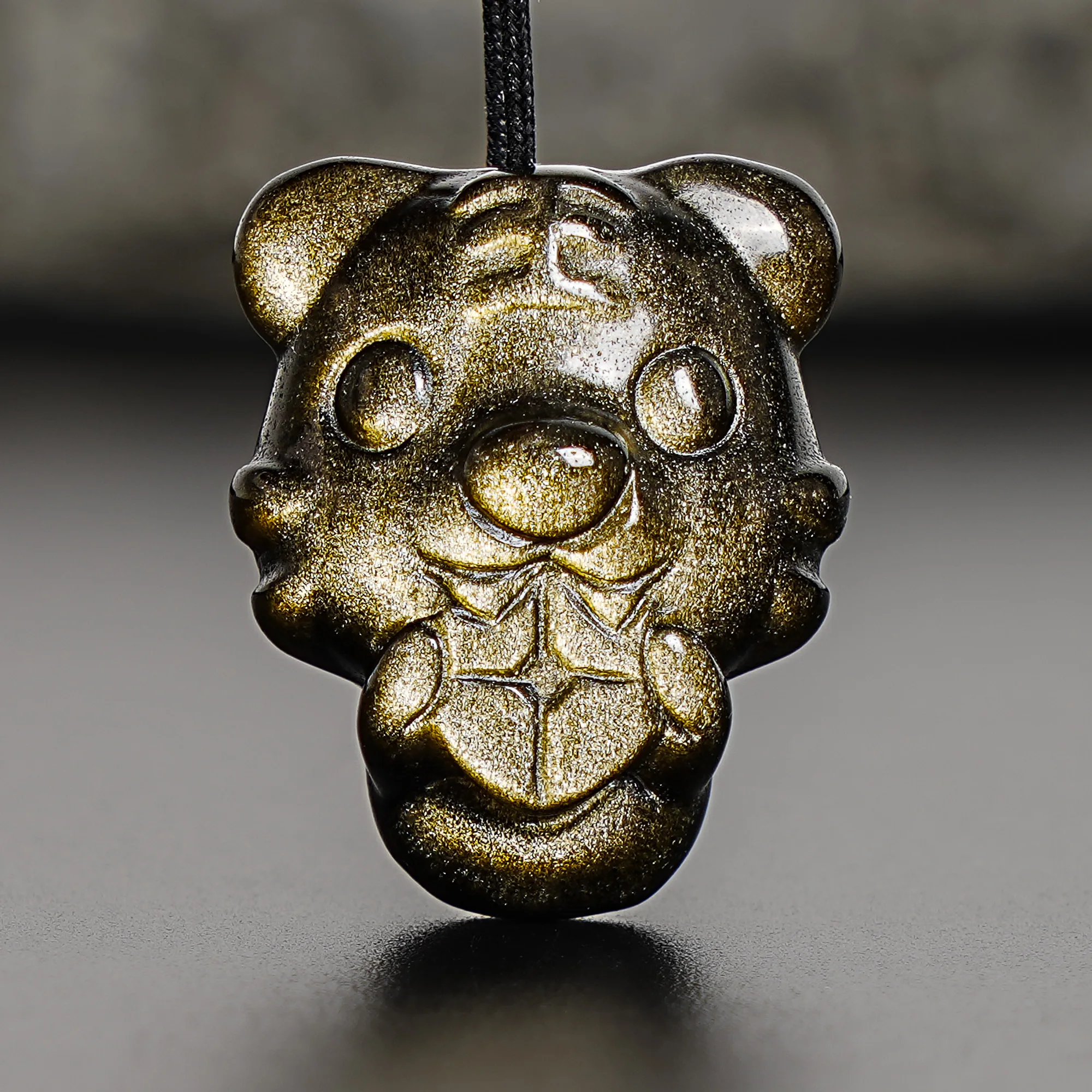 

Премиальный резной кулон с золотым обсидианом 28x22x15 мм, драгоценный камень, подвеска в виде животного для кожаного шнура, ожерелье, сделай сам, мужские ювелирные изделия, ремесло