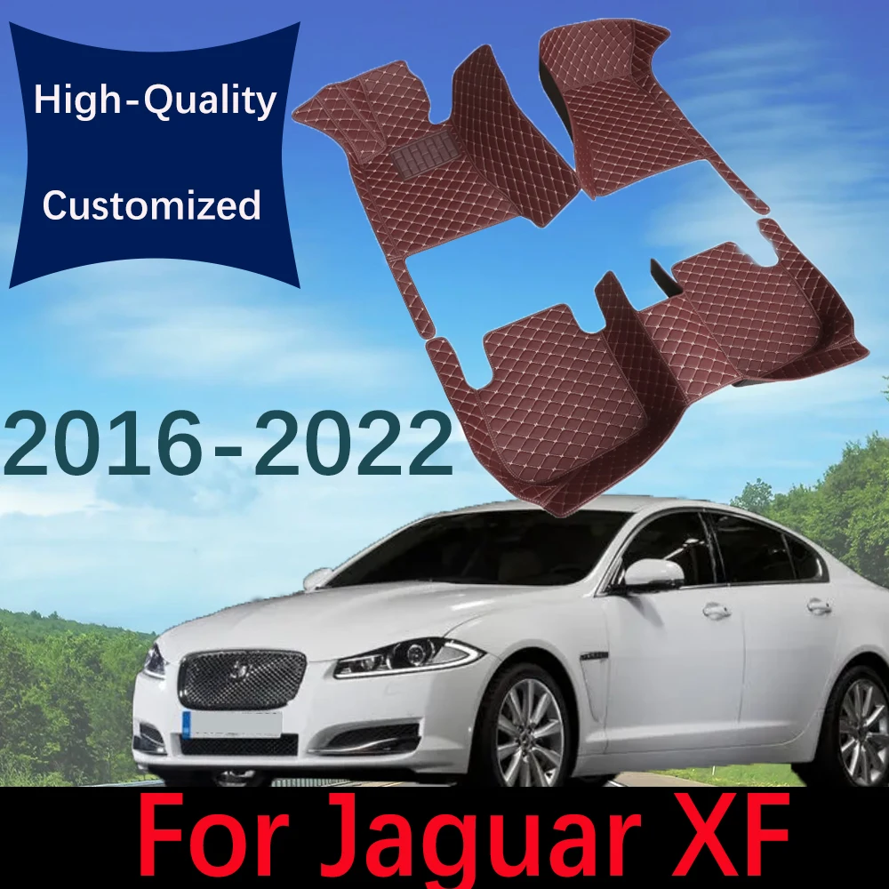 

Custom Leather Car Floor Mats For Jaguar XF X260 2016~2022 Fashion Automobile Carpet Rugs Foot Pads Interior Accessories