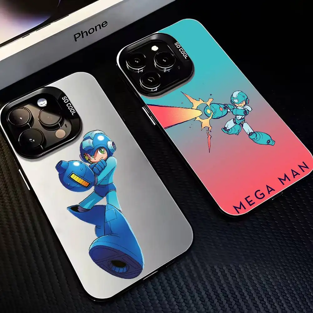 

R-Rockman Megaman Cool Phone Case For iPhone 16,15,14,13,12,11,Mini,Pro,MAX Black Matte Shockproof Cover