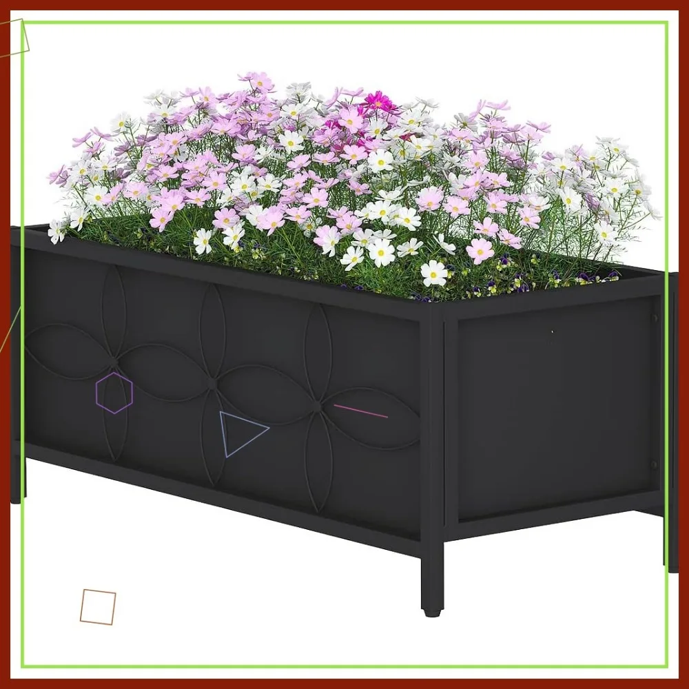 

Sturdy Raised Garden Bed with Fabric Liner for Vegetables and Flowers, Planter Box for Backyard Patio Balcony