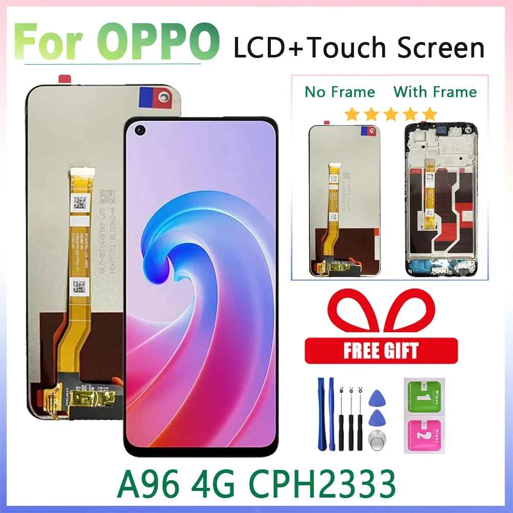 

6.59'' For OPPO A96 CPH2333 Original LCD Display Touch Screen Digitizer Replacement For Oppo A96 LCD Frame