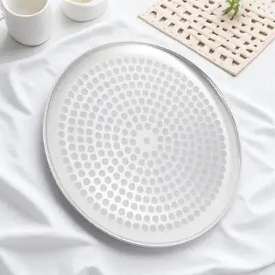 Aluminium Alloy Pizza Baking Pan Perforated Oven Tray Household Kitchen Gadget Nonstick Even Heat Distribution Baking Sheet