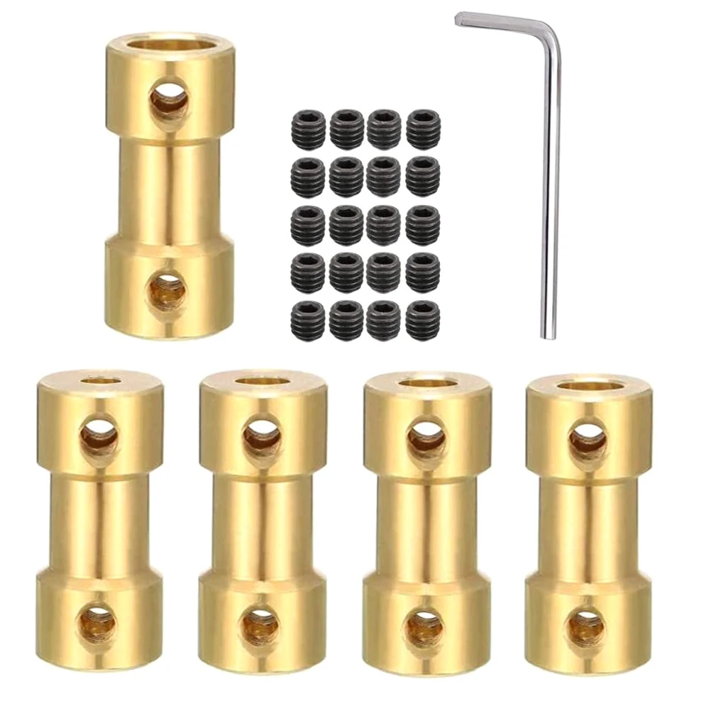 

1Set High-Quality Brass Shaft Coupler Smooth Burrs-Free for Motor Shaft Coupling Connector Use Rigid Coupler Motor Connector