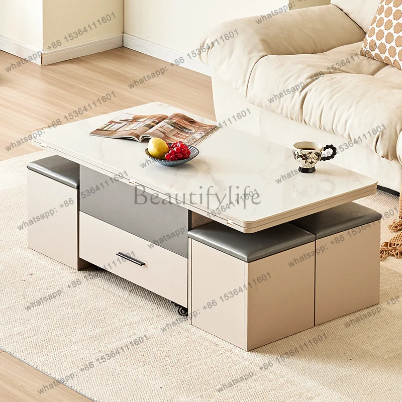 LSItalian Multifunction Coffee Tables High Quality Elegant Lift Top Design Coffee Tables Luxury Modern Mesa Centro Furniture Hom