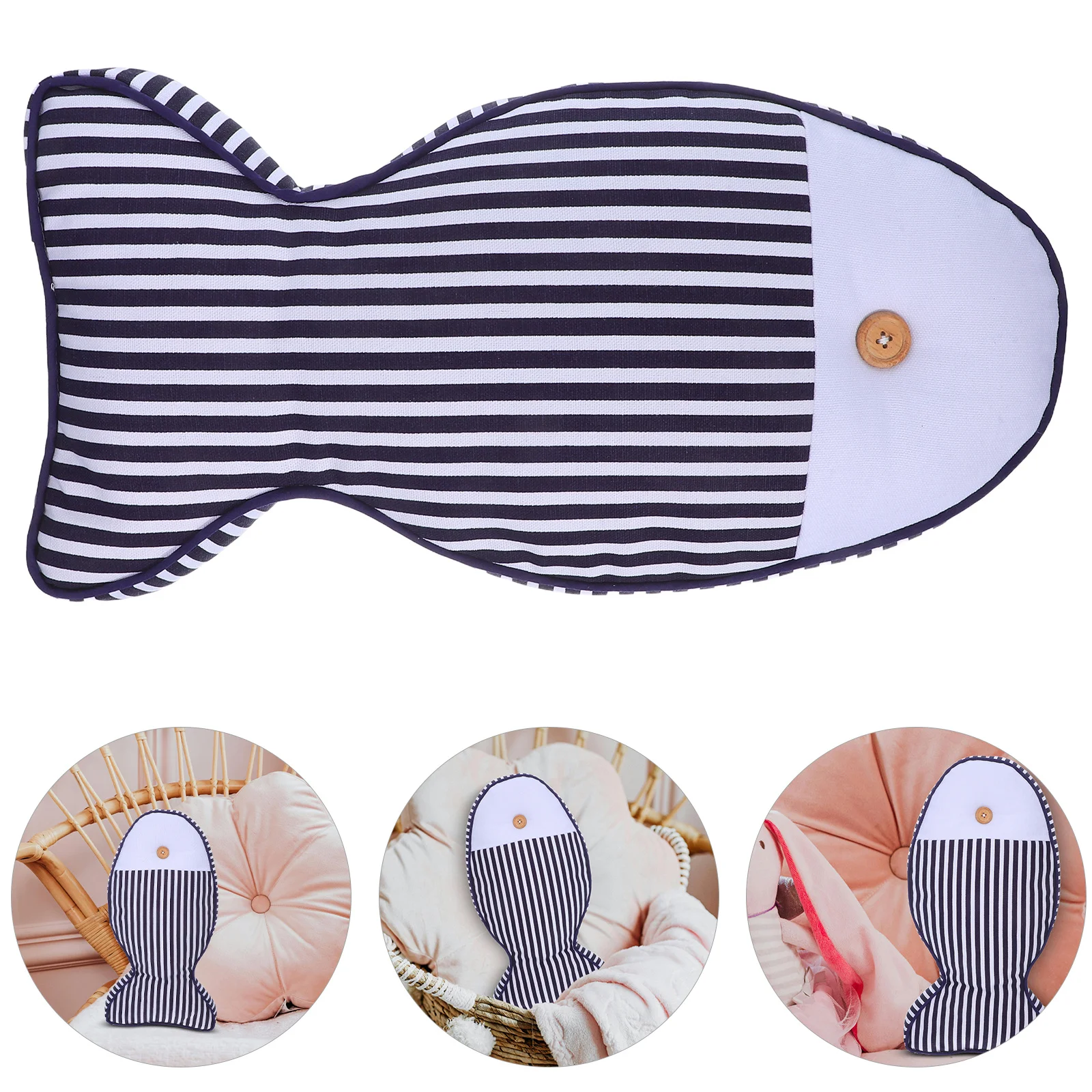 

1Pcs Fish Shape Pillow Blue Soft PP Cotton Filled Comfortable Cushion Home Sofa Car Office Decorative Throw Pillow