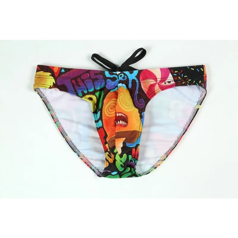 

New swimming trunks men's swimsuit printed youth swimming trunks swimming training