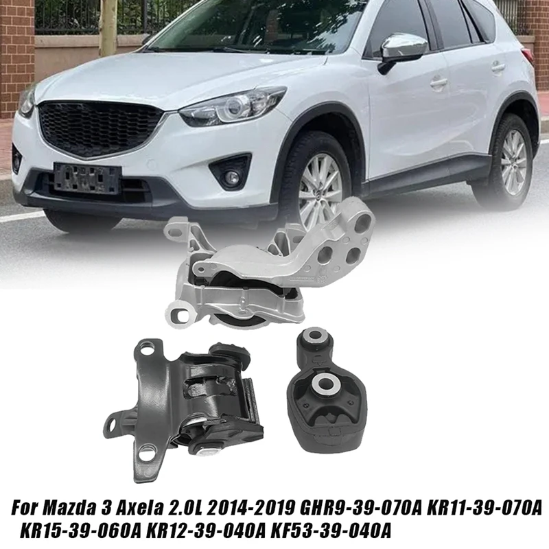 

3Pcs Engine Mount Rubber Set For Mazda 3 Axela CX5 CX-5 2013-2019 KR11-39-070 KR15-39-060A KR12-39-040 Gearbox Bracket