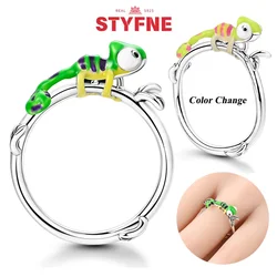 Original Silver S925 Chameleon Rings Color Change Rings for Women Special New Year Holiday Fine Jewelry Gift Daily Matching