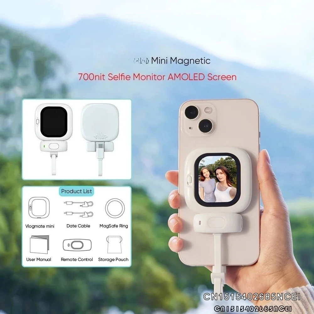 Zuno Vlog Mate Mini AMOLED Screen Magnetic Selfie Monitor Screen