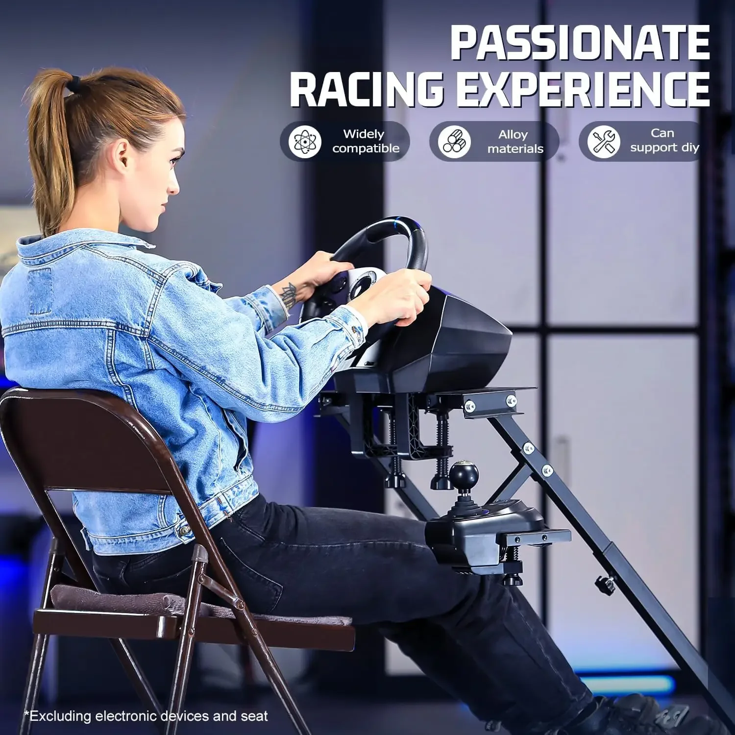 Racing Steering Shifter Mount Racing Wheel Stand Pro Compatible with Logitech G27 G25 G29 G920, Pedals NOT Included Wheel Stand