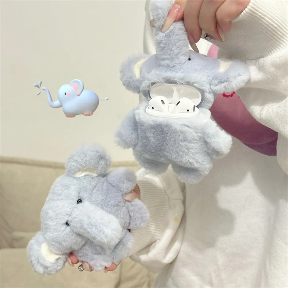 Plush Elephant Plush Earphone Case Wireless Bluetooth Earphone Earphone Cover Accessories for AirPods 1 2 3 Pro AirPods Pro2