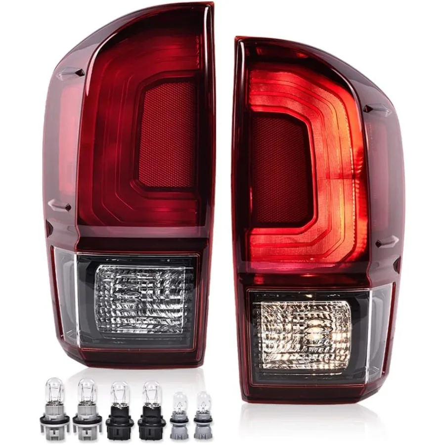 

Rear Tail Lights Lamps Assembly Compatible with Tacoma 20162023 All Models Red Lens Black Housing Left Driver and Right Passen