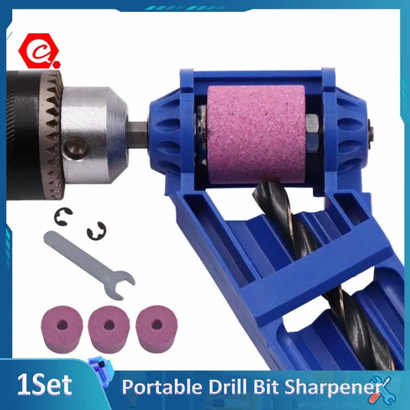 1 Set 2-12.5mm Portable Drill Bit Sharpener Corundum Grinding Wheel Bit Tool Knife Twist Drill Sharpening Machine Power Tool