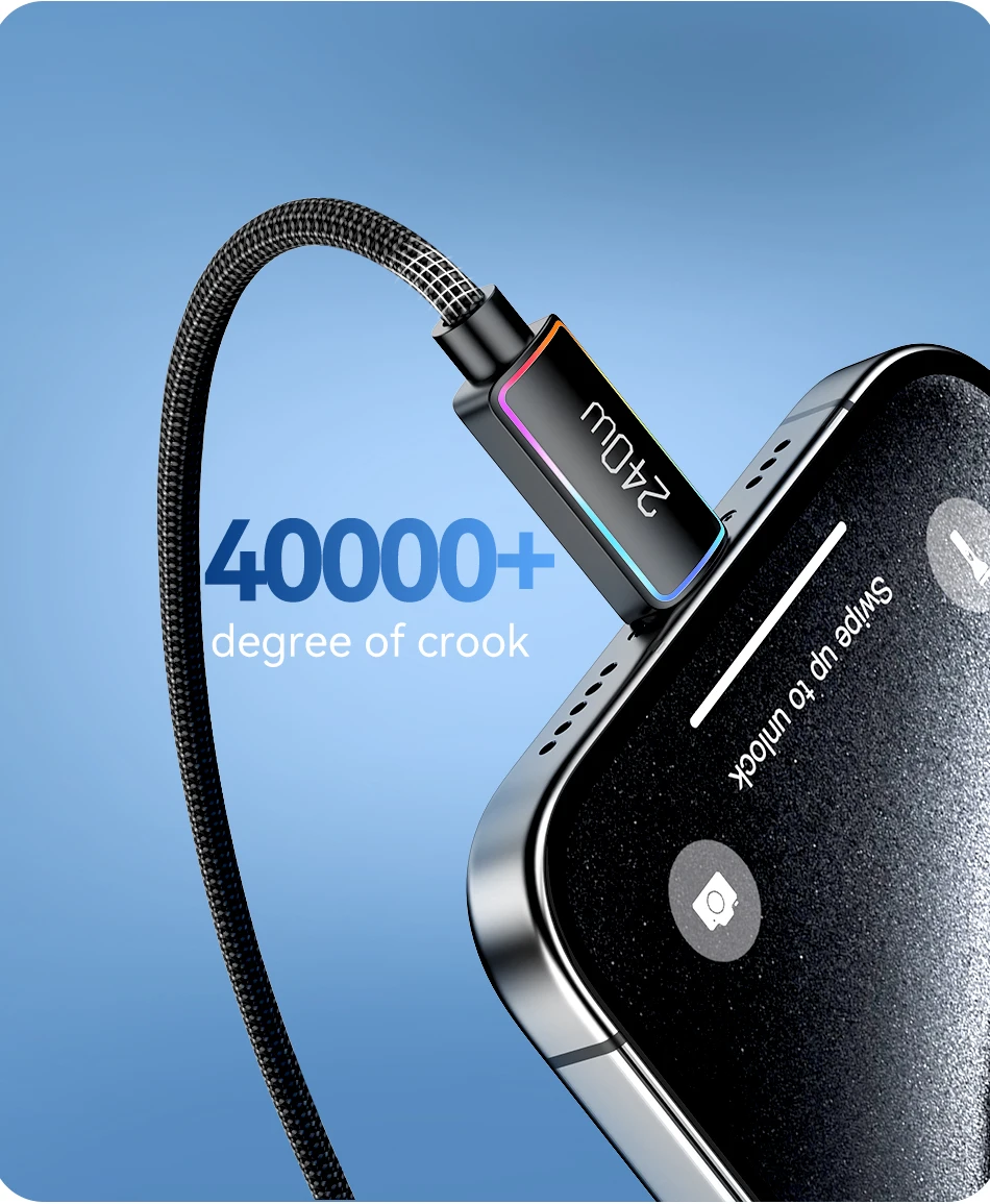 Rocoren 240W 5A Hochleistungs-Schnellladekabel Typ C 100W PD 3.1 USB C Schnelllade-Datumskabel für iPhone Samsung Laptop iPad – Detail 19