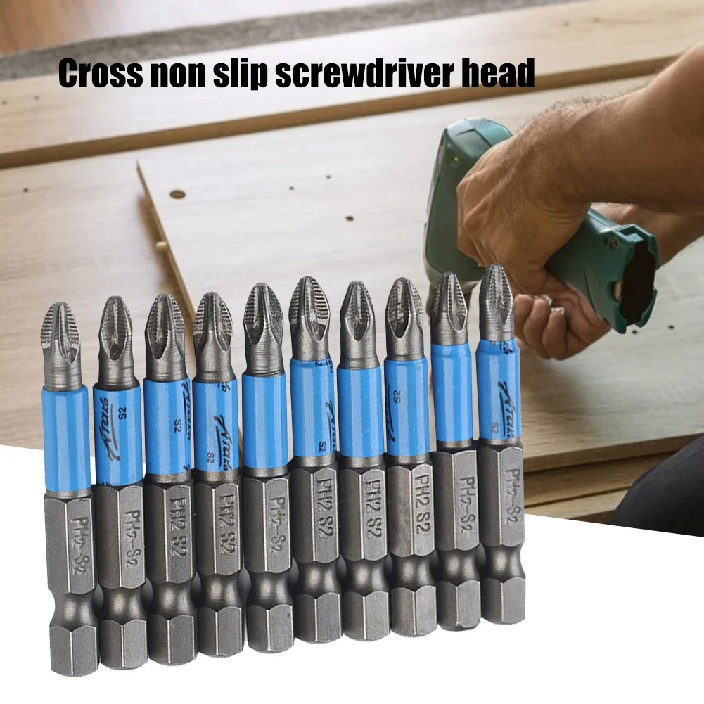 PH2 Hex Shank Screwdriver S2 Head Bits 50mm Cross Non-slip Drill Bits Batch Head Screwdriver Tip Holder Hand Tool