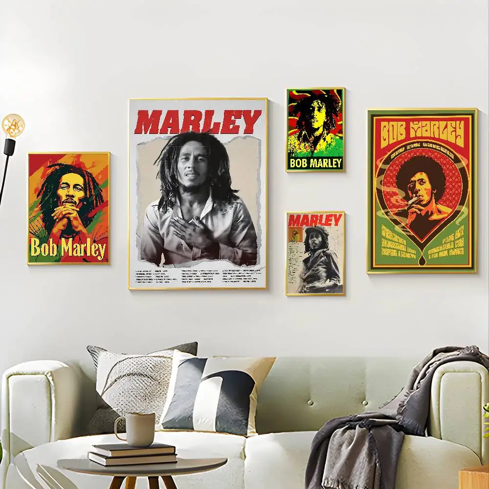 Singer Vintage B-bob M-marley DIY Sticky Poster Vintage Room Bar Cafe Decor Home Decor