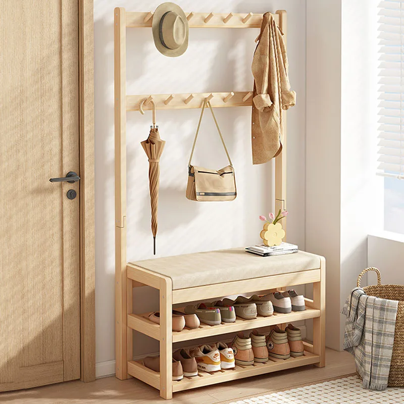 Modern Wall Coat Racks Standing Minimalist Wooden Dress Hallway Coat Racks Space Saving Open Porte Manteau Hallway Furniture