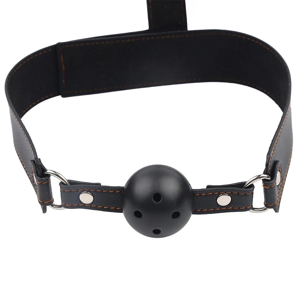 Leather BDSM Anal Hook Set with Metal Hook Restraint Belt Mouth Plug Handcuffs Adult Sex Toys for Position Assistance view 3