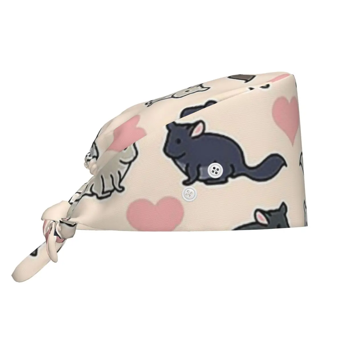 Chinchilla Love Scrub Hat – Bonnet chirurgical réglable pour hommes et femmes, idéal pour les dentistes et les professionnels de la santé