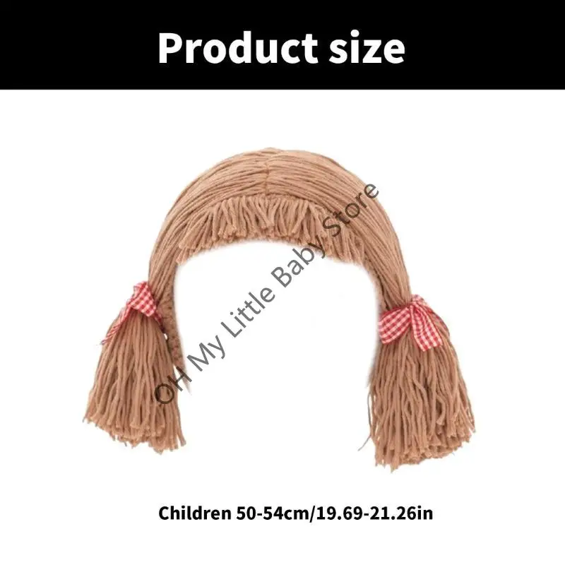 M76C طفل بنين بنات شعر مستعار قبعة الجدة أغطية الرأس للجنسين هيربيسي قبعات سهلة الارتداء لفستان إبداعي ومتعة يومية