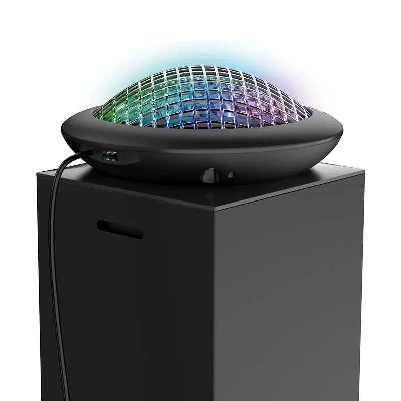 PG-XBX017 для Xbox серии X, интеллектуальный контроль температуры НЛО, цветной радиатор, устанавливаемый сверху вентилятор RGB, Интеллектуальный
