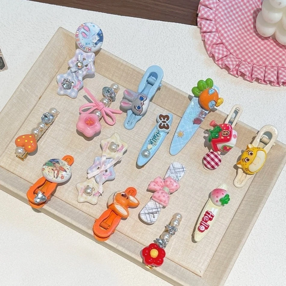 Children Animal Hair Accessories Little Girl Fox Rabbit Sheep Hair Clips Cute Lady Side Bangs Clip Baby Zoo Party Headgear HP01