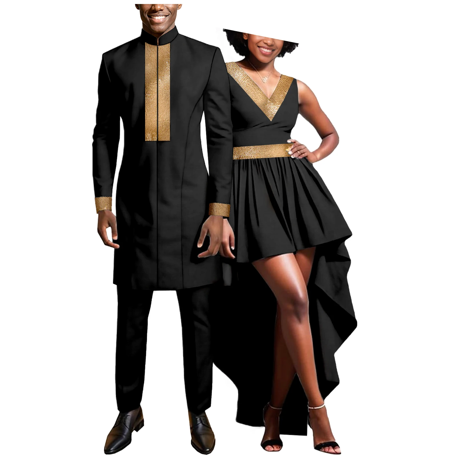 مجموعة ملابس الزوجين الأفريقيات المطابقة للنساء فستان أنقرة تركيا Kente قماش مطبوع أو بدلة Dashiki للرجال سترة وسراويل
