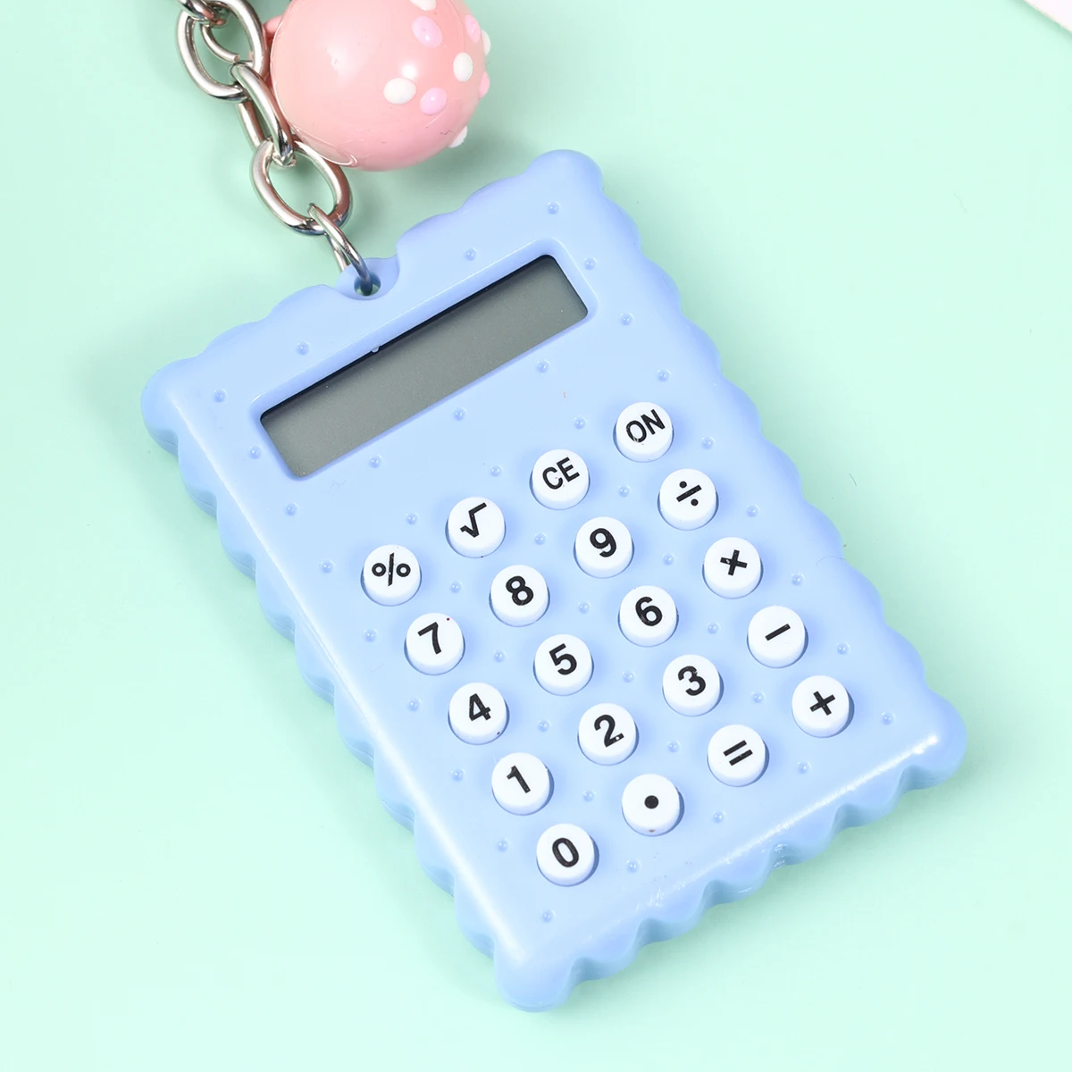 

2Pcs Portable Keyring Calculator Mini Electronic Calculator for Kids Students School Office Use Durable PVC Material Colored