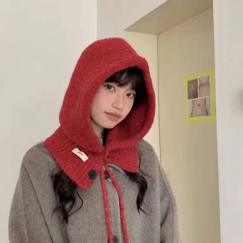 الفاخرة الشتاء محبوك بالاكلافا 1 قطعة رشاقته قبعة منديل الشتاء اكسسوارات مقنعين قبعة سدادات حماية الأذن وشاح قبعة الطقس البارد #3