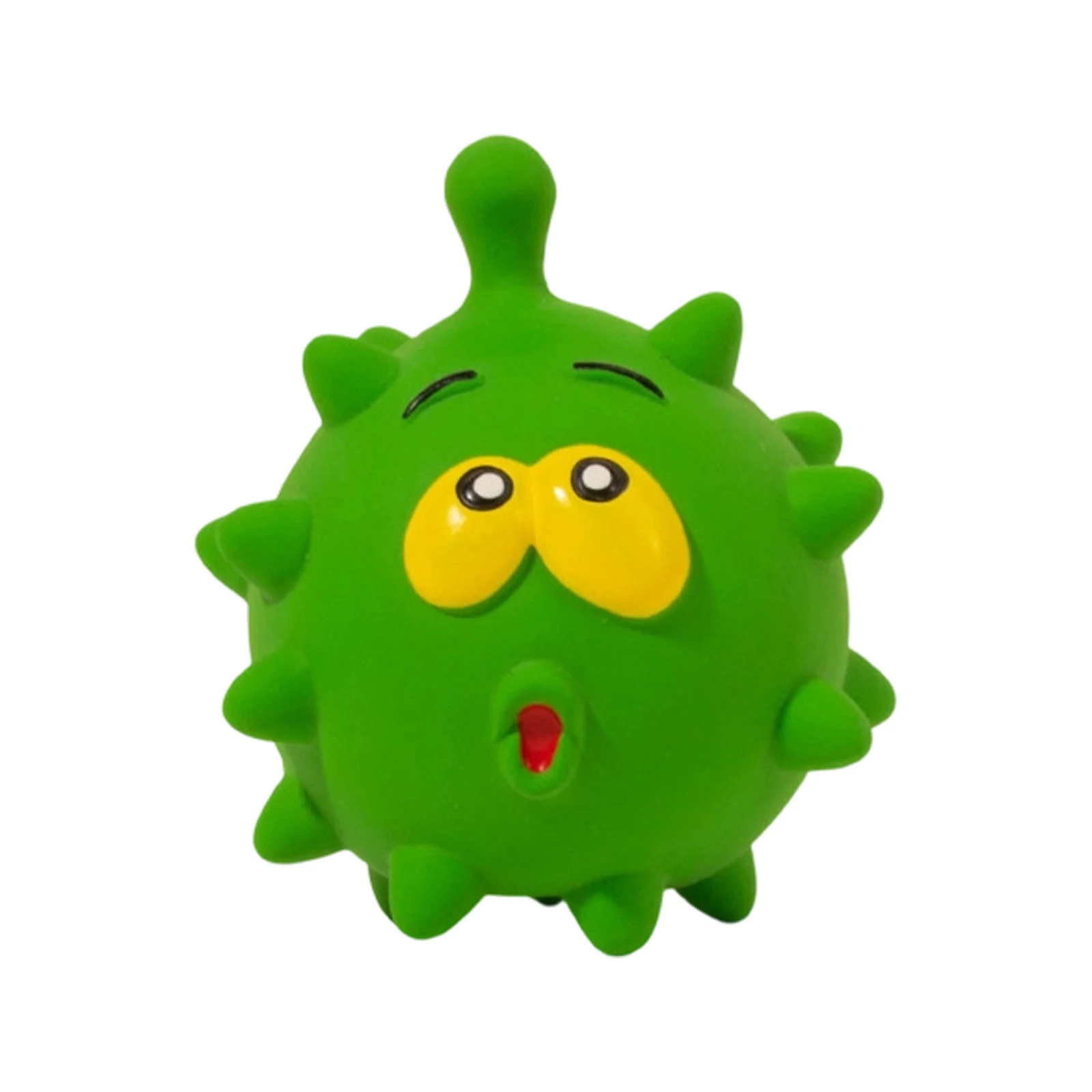 Grappig gezichtje, piepende, stekelige hondenbal, veilig latex kauwspeelgoed voor het reinigen van de tanden, interactief en tegen verveling voor kleine tot middelgrote honden._voghion.com
