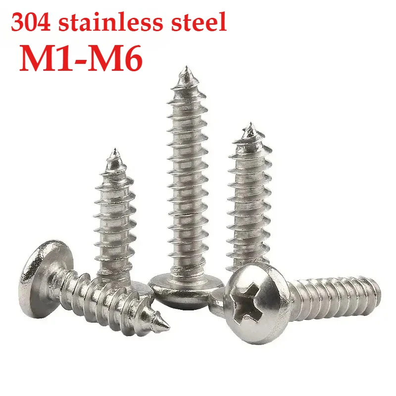 

Cross Recessed Truss Head Self Tapping Screw M1 M1.4 M3 M4 M5 M6 304 Stainless Steel Phillips Mushroom Umbrella Head Wood Screw