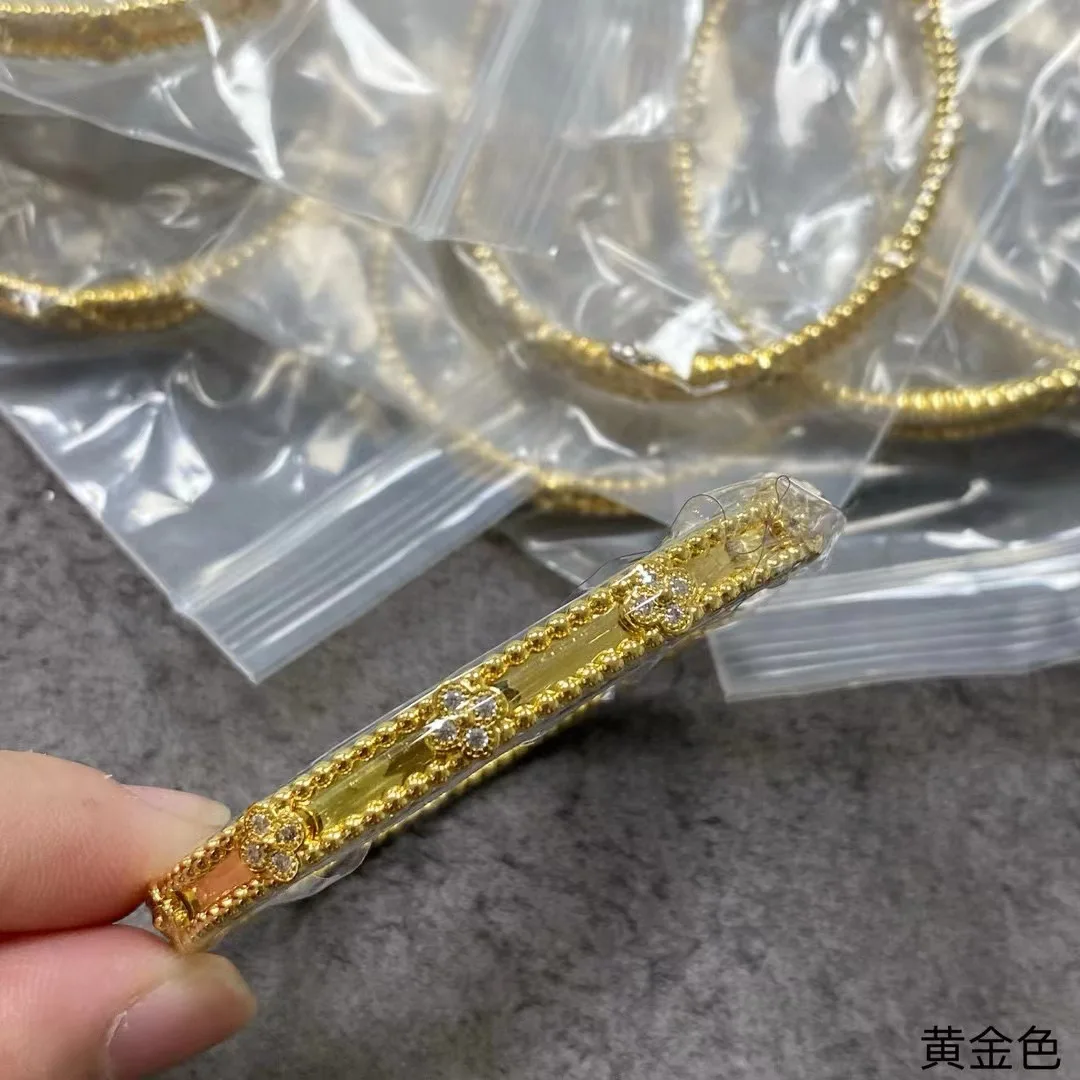 V gold plated Mi gold, narrow plate diamond kaleidoscope bracelet female, simple and generous lucky bracelet, factory direct sal