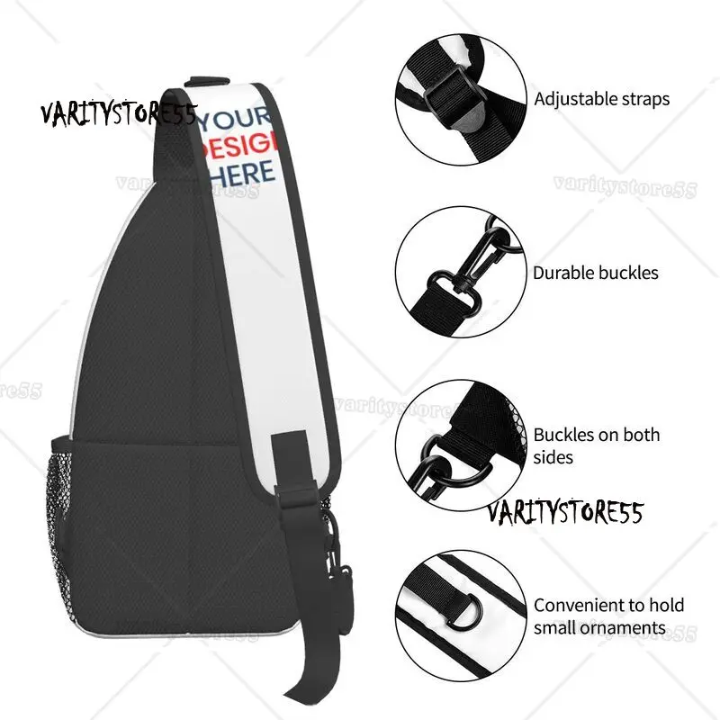 Casual Personalized Custom Photo Logo Crossbody Sling Backpack Men Customized DIY Print Shoulder Chest Bag for Travel Cycling