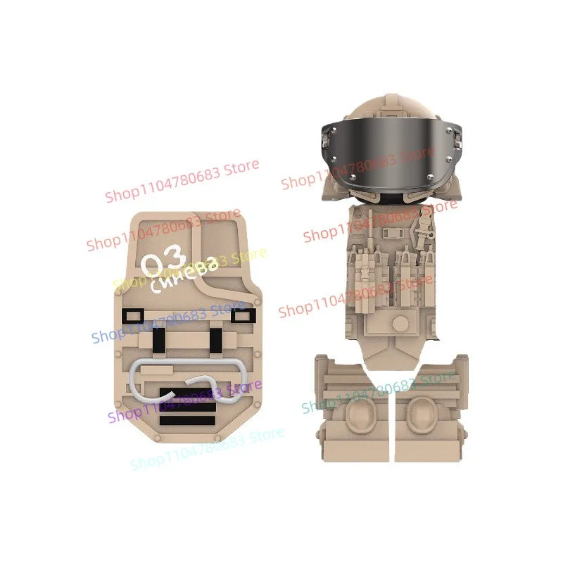 MOC Building Blocks Mini Figure Weirong Red Wolf Soldier Assembly Model Display Anime Game Character Toy Gift Decoration