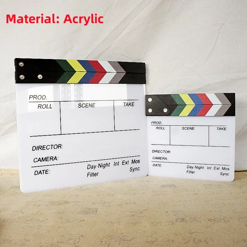 RF05 Director Video Scene Clapperboard Clapper Board Dry Erase Director TV Movie Clip Film Action Slate Clap Handmade Cut Prop