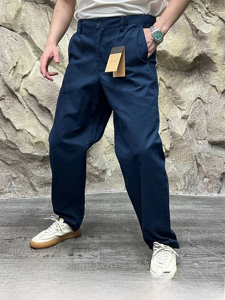 

Мужские повседневные брюки из смеси хлопка и льна Ice Sensation, свободные прямые брюки, дышащая, приятная для кожи, повседневная одежда