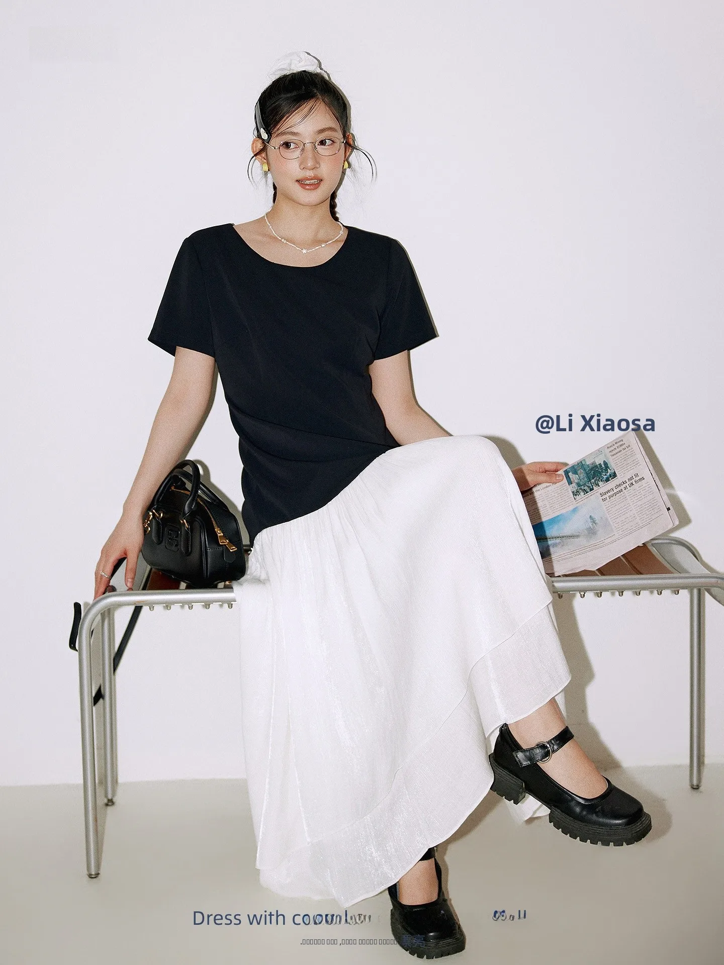 

Ele plus Size Double Layer Skirt Dr Women's Ele Aosphere oulder Straight Long Dr Midi Skirt Commute Sle