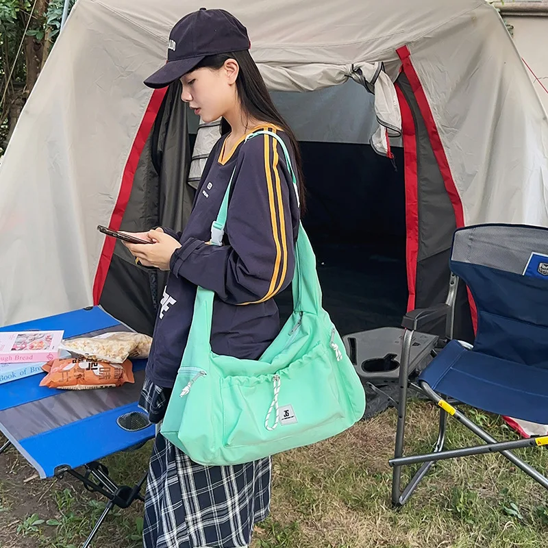 Large Nylon Hobos Bags Women Korea Style Cloth Shoulder Bags Solid Simple Female Packages Big Pastoral Leisure Or Travel Bas