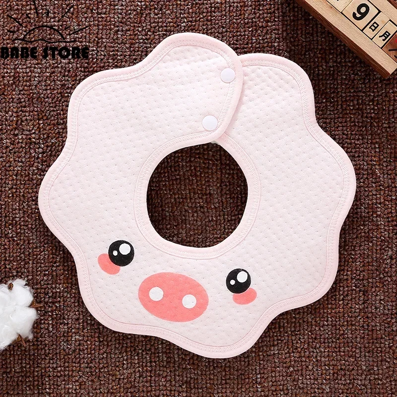 New Baby Saliva Towel Waterproof Octagonal Saliva Towel Baby Products 360° Snap Button Petals Newborn Bib Baby Products