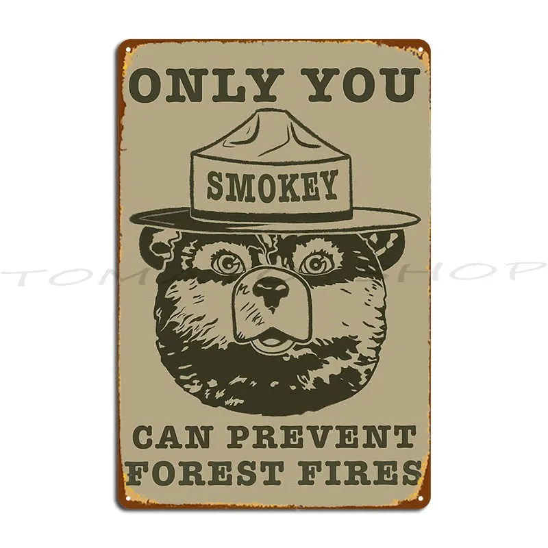 Nature Psa Fire Prevention Bear Metal Sign Cinema Wall Decor Poster Create Customize Tin Sign Poster