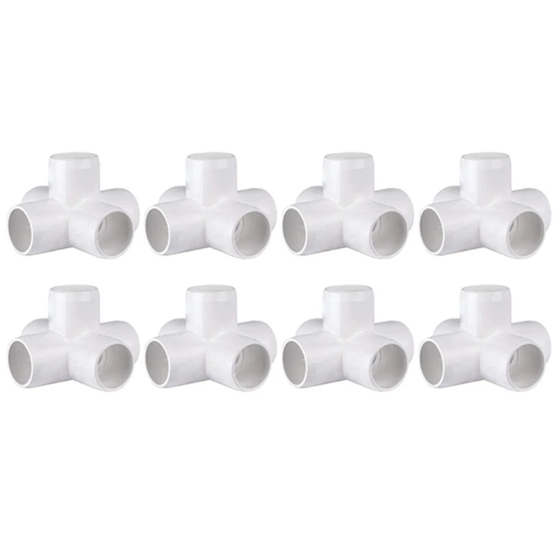 

PVC Pipe Fittings For Architectural Furniture And Cold Construction (1 Inch, 5-Way Elbow, Pack Of 8) White Easy Install