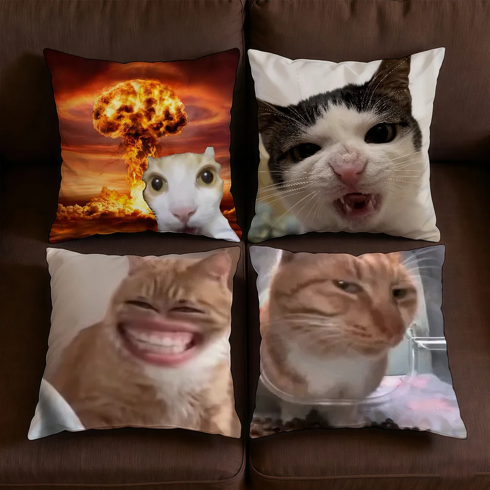 Cat Funny Meme Cushion Cover Cushion Cover Outdoor Sofa Decorative Square Living Room Bedroom Sofa Car