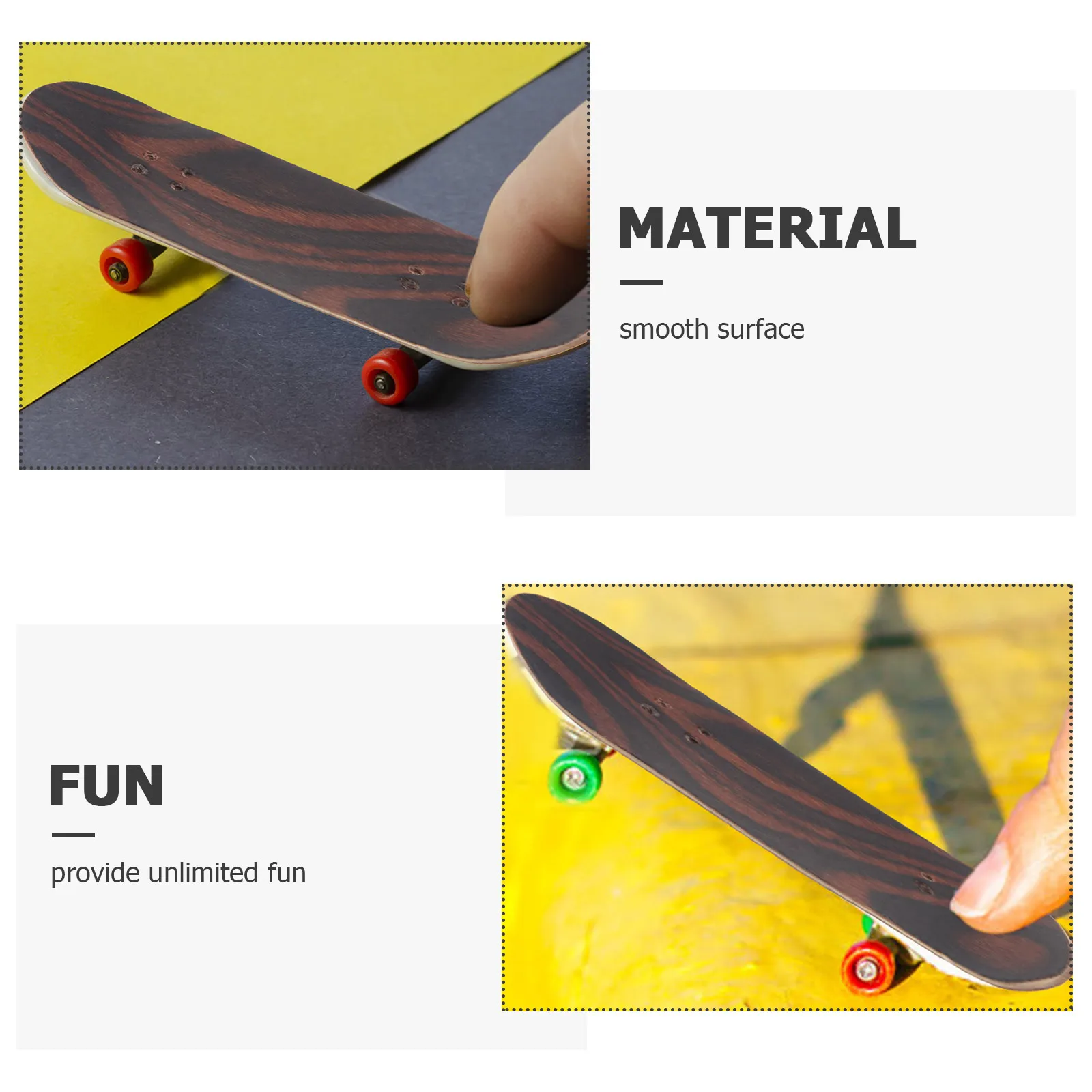 

Wooden Fingerboard Deck Maple DIY Finger Skateboard Replacement Smooth Surface Pre-Punched Holes Fingerboard Parts Skateboard