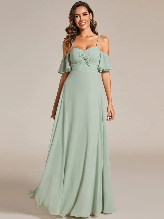 Ever Pretty sweetheart neckline spaghetti strap A-line chiffon bridesmaid dress