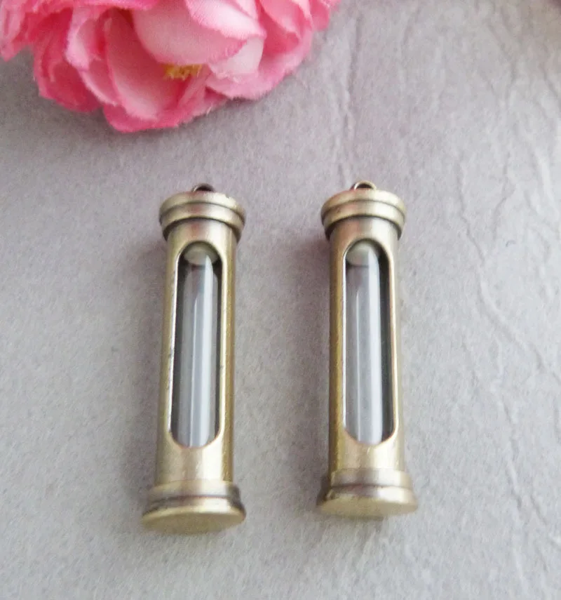 

100PCS/50pcs /10pcs Glass keepsake memorial wish bottle Pendant tube vial small charm
